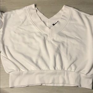 white long sleeve crop top sweater